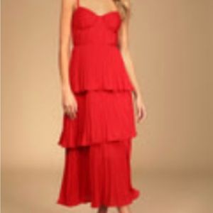 Lulus red midi dress